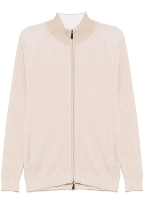 N.Peal Ribbed Full Zip sweater - Neutrals