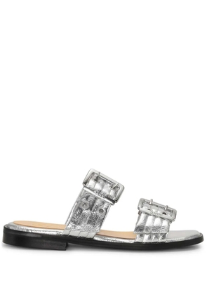GANNI strap buckle slides - Silver