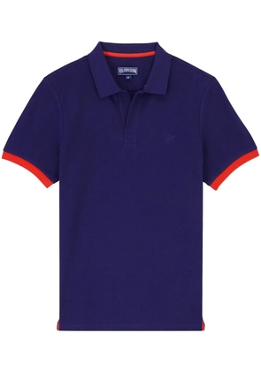 Vilebrequin logo-embroidered organic cotton polo shirt - Blue