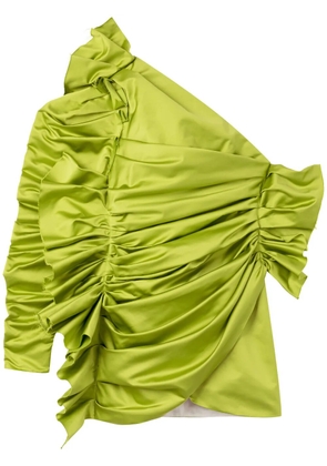 AZ FACTORY Dianthus ruched one-shoulder minidress - Green