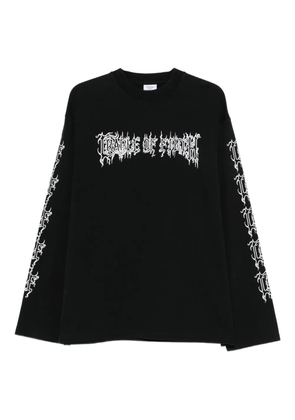 VETEMENTS slogan long-sleeve top - Black