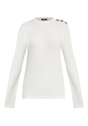 Balmain button-detail long-sleeve jumper - Neutrals