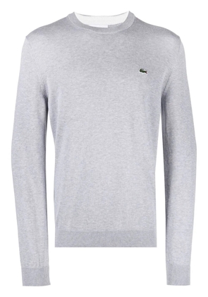 Lacoste logo-patch crew neck sweater - Grey