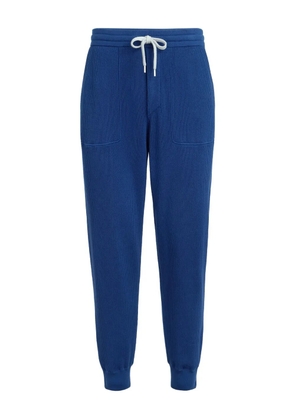 Brunello Cucinelli ribbed-knit track pants - Blue