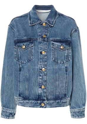Palm Angels embroidered-panel denim jacket - Blue