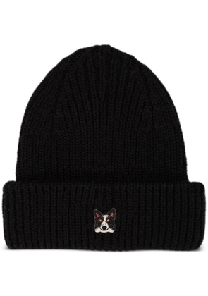 PELO FOUNDATION Border Collie patch beanie - Black