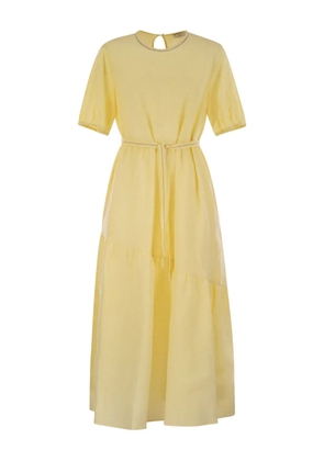 Peserico crew-neck maxi dress - Yellow