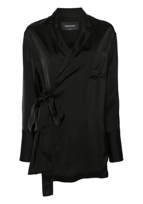 Fabiana Filippi open-front satin blazer - Black