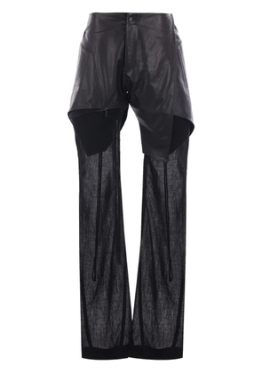 YEHUAFAN panelled trousers - Black