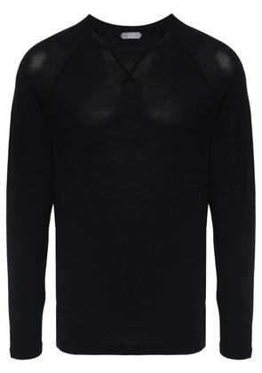 Zanone piqué-weave cotton jumper - Blue