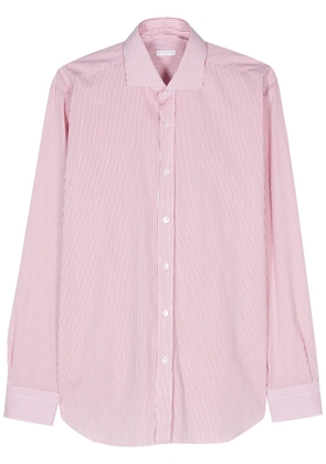 Barba striped cotton shirt - Red