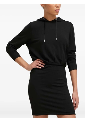 DKNY hooded long-sleeve mini dress - Black