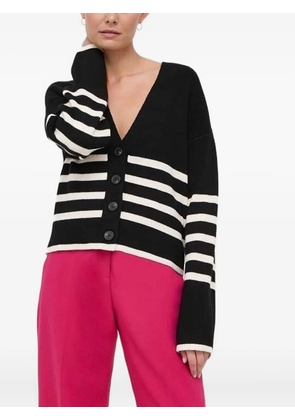 Notes du Nord striped ribbed cardigan - Black