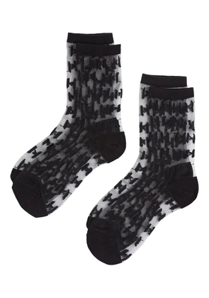Karl Lagerfeld monogram mesh socks (pack of two) - Black