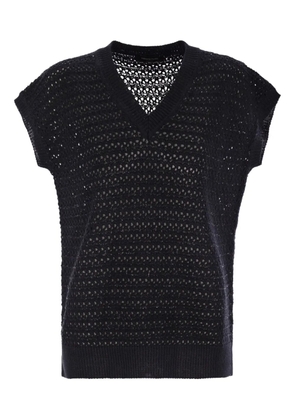 Fabiana Filippi sequin-embellished crochet-knit vest - Black
