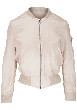 R13 zip-up linen bomber jacket - Neutrals