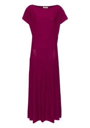 TWINSET ribbed blouse and skirt - Purple