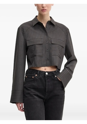 HUGO striped cropped shirt - Grey