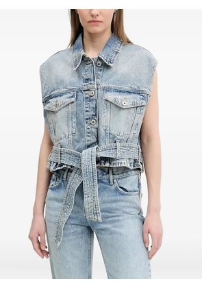 HUGO belted sleeveless denim jacket - Blue