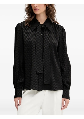 HUGO checked puff-sleeve shirt - Black