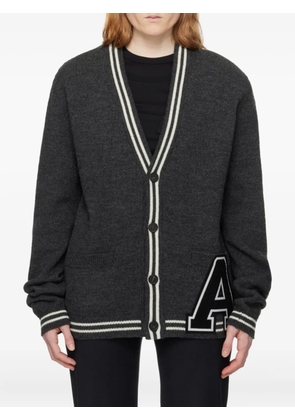 AMBUSH varsity-letter wool cardigan - Grey
