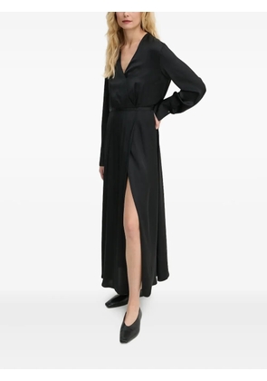 Marc O'Polo wrap-front side-split midi dress - Black