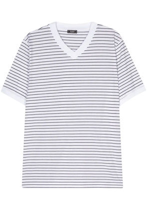Peserico V-neck striped T-shirt - White