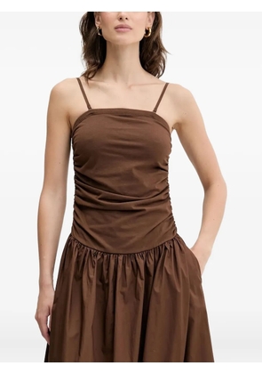 NEVER FULLY DRESSED Lola gathered-waist midi dress - Brown