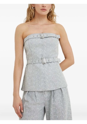 Gestuz belted strapless top - Grey