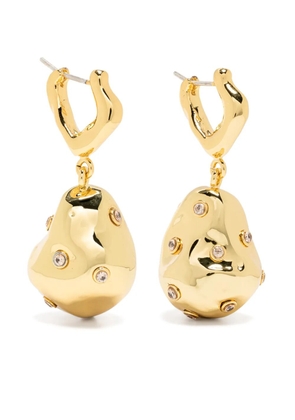 Vann Jewelry Pierced Pearl drop earrings - Gold