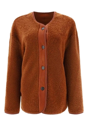 GIOVI button-fastening shearling jacket - Brown