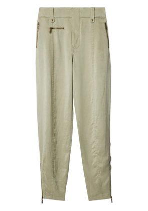 Burberry crest-embroidered trousers - Green