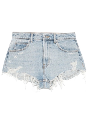Alexander Wang rhinestoned frayed shorts - Blue