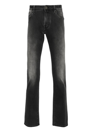 Jacob Cohën scarf-detail tapered jeans - Black