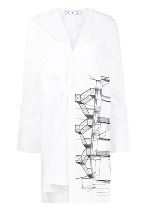 Off-White graphic-print tied-sleeves mini dress