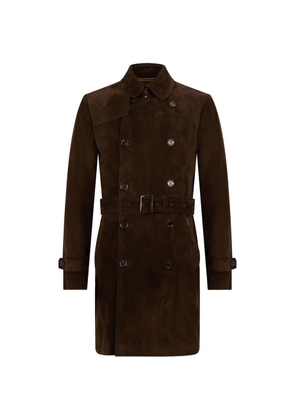 Moorer belted double breasted coat - Brown
