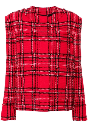 MSGM checked tweed jacket - Red