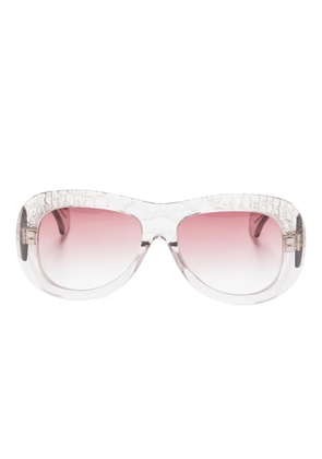 Aquazzura Bella 41 textured-frame sunglasses - Grey