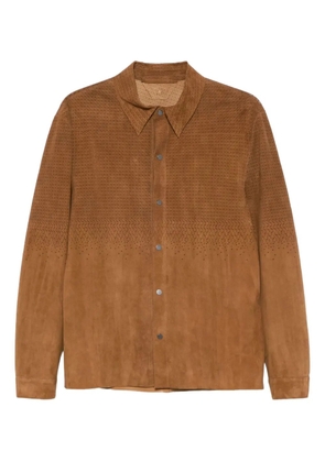 Salvatore Santoro perforated suede shirt jacket - Brown