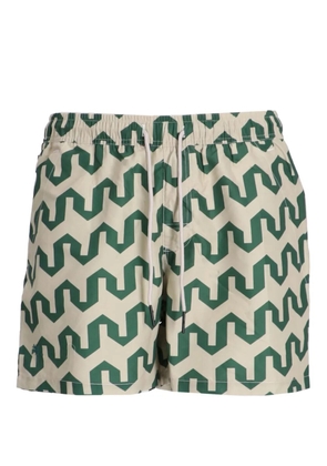 OAS Company Atlas geometric-print swim shorts - Green