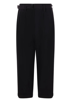 Yohji Yamamoto belted wool trousers - Black