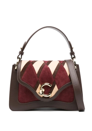 Coccinelle quilted-panel tote bag - Red