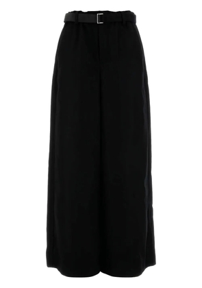sacai wool palazzo pants - Black