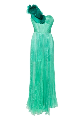 Iris Serban Angelina one-shoulder gown - Green