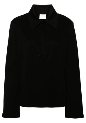 Courrèges piqué cotton polo shirt - Black