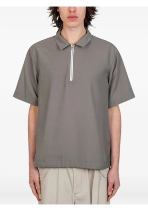 sacai zip-front polo shirt - Grey