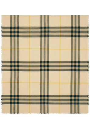 Burberry checked wool scarf - Neutrals