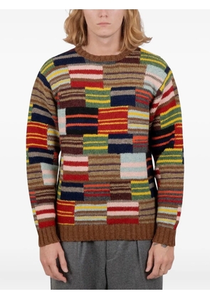 BEAMS PLUS patchwork crewneck sweater - Black