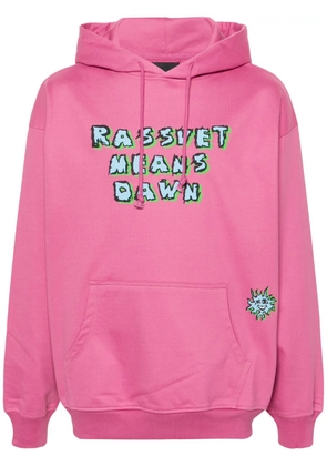 RASSVET slogan-print cotton hoodie - Pink