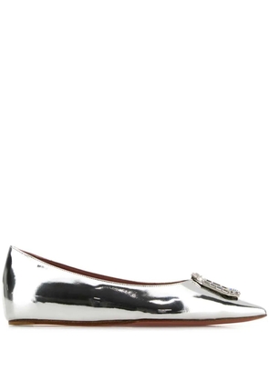 Amina Muaddi Camelia ballet flats - Silver